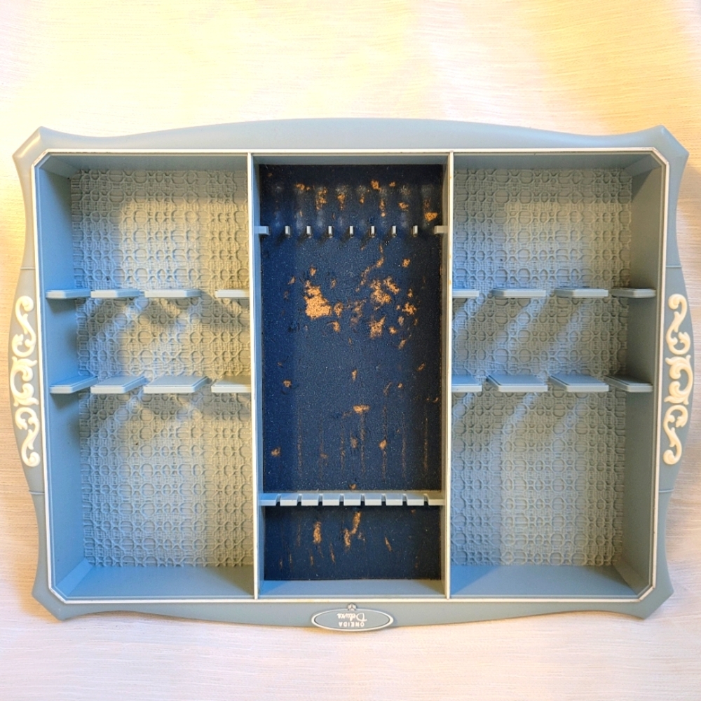 ONEIDA vintage flatware storage organizer tray blue